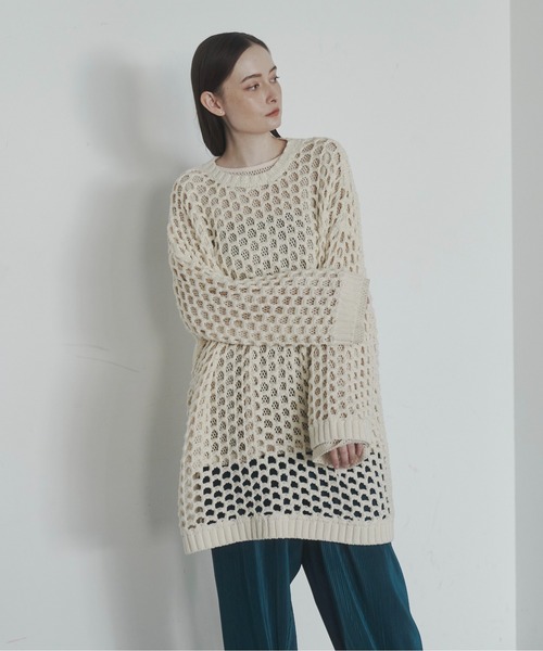 Utusiyo（ウツシヨ）の「knit 透（ニット/セーター・メンズ・ホワイト/ブラック・FREE）」の2枚目の写真