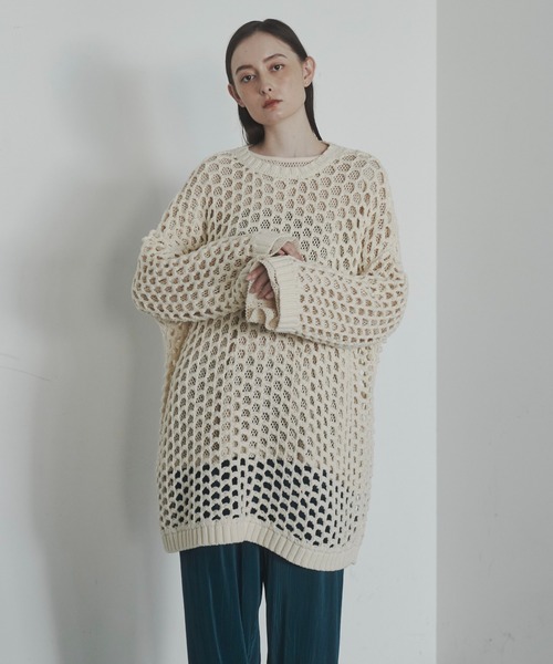 Utusiyo（ウツシヨ）の「knit 透（ニット/セーター・メンズ・ホワイト/ブラック・FREE）」の5枚目の写真