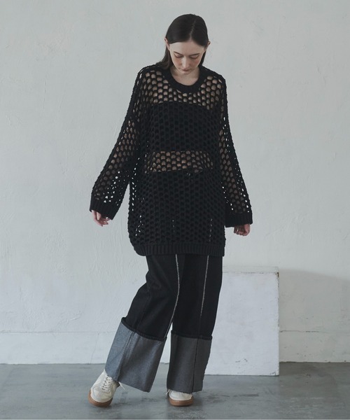 Utusiyo（ウツシヨ）の「knit 透（ニット/セーター・メンズ・ホワイト/ブラック・FREE）」の4枚目の写真