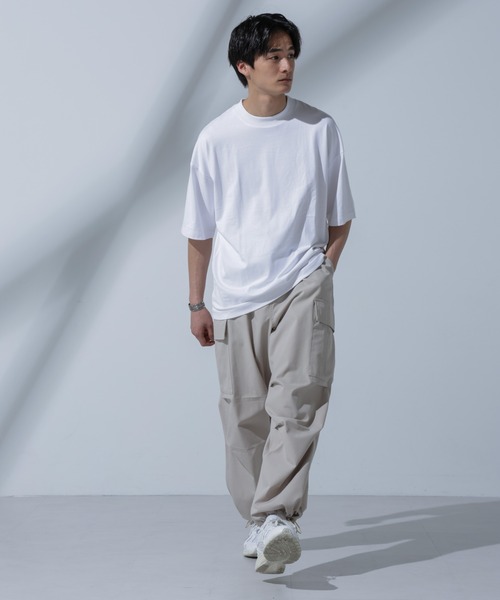 NANO universe（ナノユニバース）の「Anti Soaked（R）汗染み防止 クルーネックビッグTシャツ（Tシャツ/カットソー・メンズ・ブラック/ホワイト・M/S/L）」の7枚目の写真