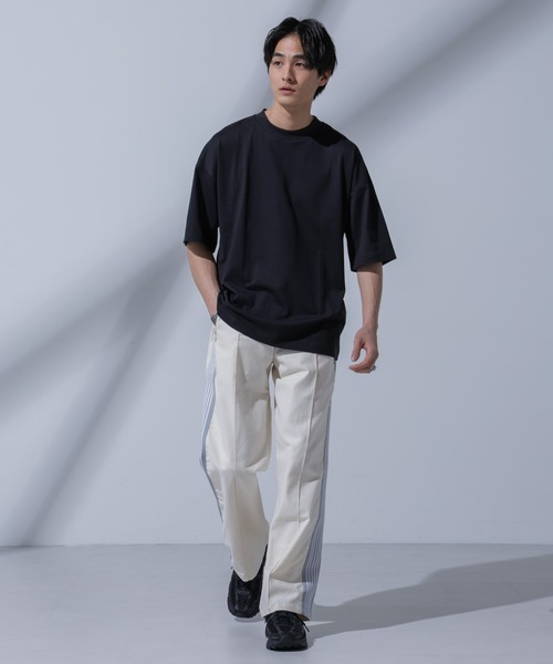 NANO universe（ナノユニバース）の「Anti Soaked（R）汗染み防止 クルーネックビッグTシャツ（Tシャツ/カットソー・メンズ・ブラック/ホワイト・M/S/L）」の14枚目の写真