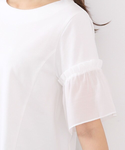 index（インデックス）の「◆ドッキングフレアトップス【洗濯機洗い可/接触冷感/吸水速乾】（Tシャツ/カットソー・レディース・ライトイエロー系/ブラック/オフホワイト・36/38/40/42）」の20枚目の写真