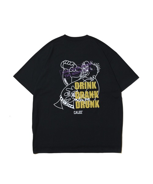 SHELTECH(シェルテック)の「SHELTECH (R) DRUNKER DROP SHOULDER T-SHIRT(Tシャツ/カットソー・メンズ・ブラック/ホワイト・MEDIUM/LARGE/X-LARGE)」の1枚目の写真