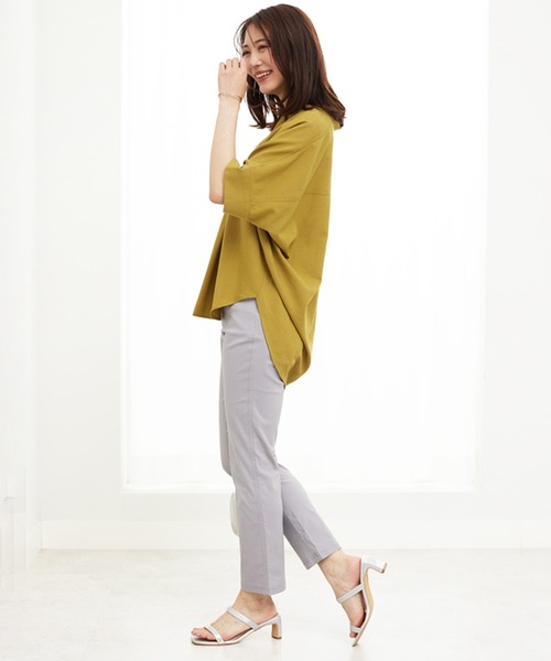 BELLUNA PLUS(ベルーナ)の「美脚ストレッチ麻入りアンクルパンツ61丈(その他パンツ・レディース・ネイビー/ベージュ/ライトグレー/ライトベージュ/ブルーグリーン/ブルー/グレー・SMALL/MEDIUM/LARGE/X-LARGE)」の15枚目の写真