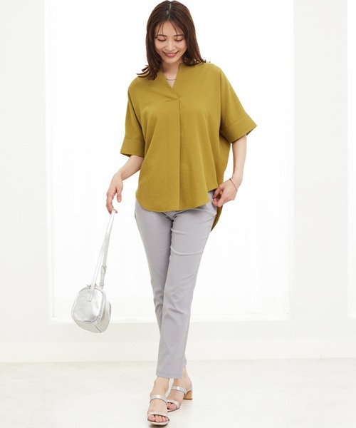 BELLUNA PLUS(ベルーナ)の「美脚ストレッチ麻入りアンクルパンツ61丈(その他パンツ・レディース・ネイビー/ベージュ/ライトグレー/ライトベージュ/ブルーグリーン/ブルー/グレー・SMALL/MEDIUM/LARGE/X-LARGE)」の13枚目の写真