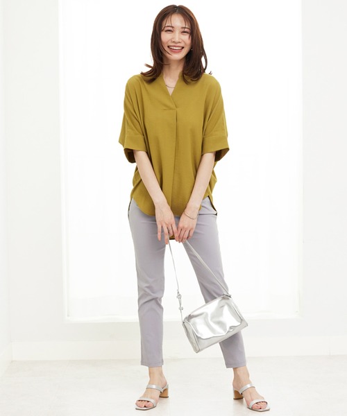 BELLUNA PLUS(ベルーナ)の「美脚ストレッチ麻入りアンクルパンツ61丈(その他パンツ・レディース・ネイビー/ベージュ/ライトグレー/ライトベージュ/ブルーグリーン/ブルー/グレー・SMALL/MEDIUM/LARGE/X-LARGE)」の14枚目の写真