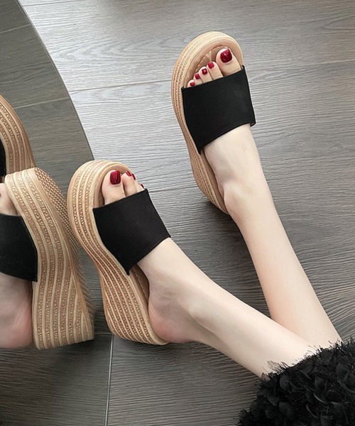 Miniministore(ミニミニストア)の「厚底サンダル ウエッジソールサンダル美脚(サンダル・レディース・レオパード/ゼブラ/ブラック・22.5cm/24.0cm/23.0cm/23.5cm/24.5cm)」の7枚目の写真