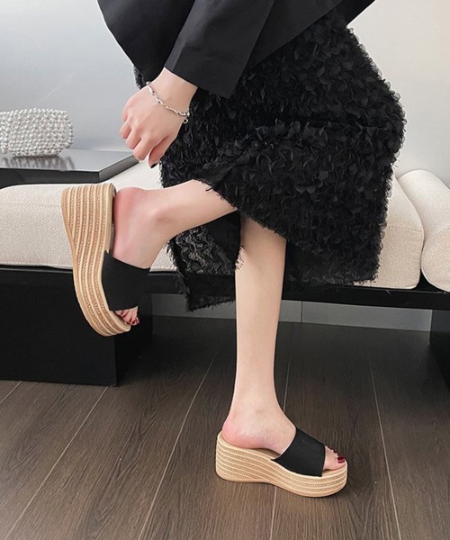 Miniministore(ミニミニストア)の「厚底サンダル ウエッジソールサンダル美脚(サンダル・レディース・レオパード/ゼブラ/ブラック・22.5cm/24.0cm/23.0cm/23.5cm/24.5cm)」の8枚目の写真