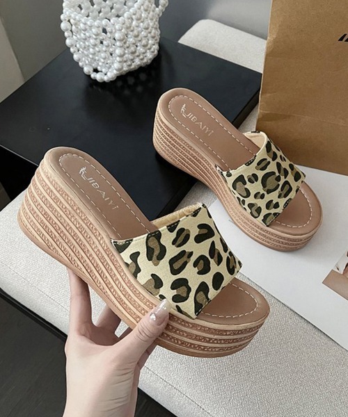 Miniministore(ミニミニストア)の「厚底サンダル ウエッジソールサンダル美脚(サンダル・レディース・レオパード/ゼブラ/ブラック・22.5cm/24.0cm/23.0cm/23.5cm/24.5cm)」の12枚目の写真