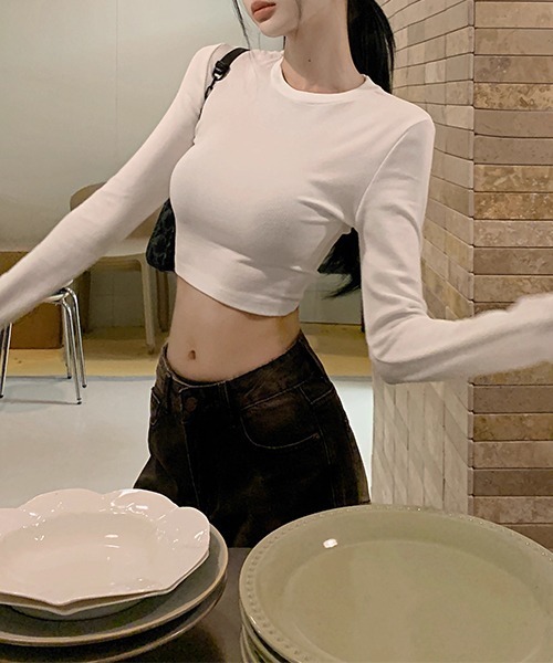 ♡カップ付き背中開きボディースーツ♡ 背中開きトップ 白 White c.u.l tシャツ 背中開き デザイントップス culw713 レディース