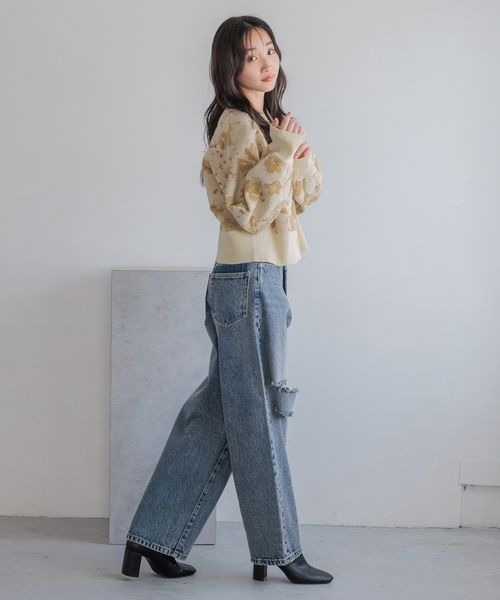 よるむページ LOWRYS FARM（ローリーズファーム）の「フラワーカーディガン