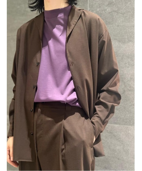 COLUMN(コラム)の「COLUMN / ベーシックモックネックカットソー(Tシャツ/カットソー・メンズ・パープル/ブラック/ホワイト/ネイビー・MEDIUM/LARGE/SMALL/X-LARGE)」の8枚目の写真