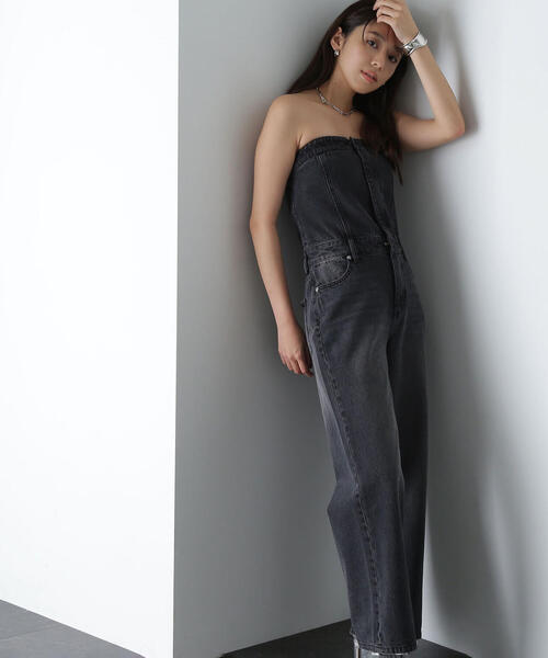 NATURAL BEAUTY BASIC(ナチュラルビューティーベーシック)の「◇デニムビスチェオールインワン(つなぎ/オールインワン・レディース・ブルー/スミクロ・MEDIUM)」の17枚目の写真