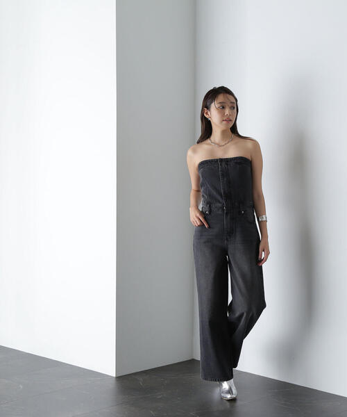 NATURAL BEAUTY BASIC(ナチュラルビューティーベーシック)の「◇デニムビスチェオールインワン(つなぎ/オールインワン・レディース・ブルー/スミクロ・MEDIUM)」の18枚目の写真