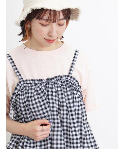 Samansa Mos2（サマンサ モスモス）の「ビスチェセットTシャツ（Tシャツ/カットソー・レディース・キナリ/オフホワイト/ベージュ/ブラック・F）」の7枚目の写真