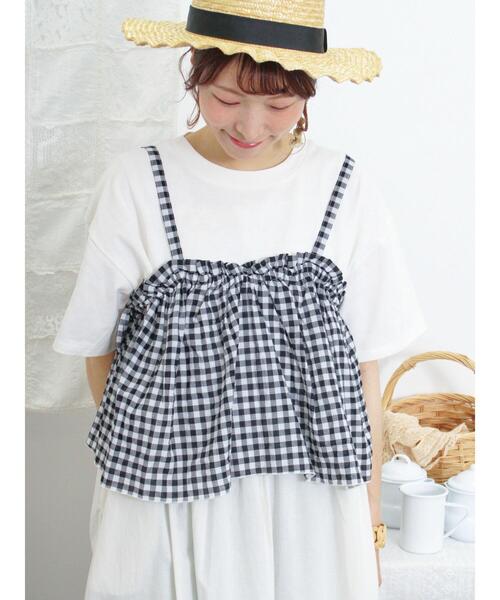 Samansa Mos2（サマンサ モスモス）の「ビスチェセットTシャツ（Tシャツ/カットソー・レディース・キナリ/オフホワイト/ベージュ/ブラック・F）」の16枚目の写真