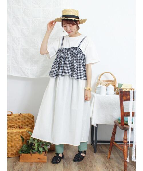 Samansa Mos2（サマンサ モスモス）の「ビスチェセットTシャツ（Tシャツ/カットソー・レディース・キナリ/オフホワイト/ベージュ/ブラック・F）」の18枚目の写真