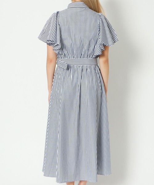 GORGE(ゴージ)の「《フレアスリーブ×ストライプ》レディース シャツワンピース ベルト付き 春夏秋(ワンピース・レディース・ネイビー/ブルー系その他/サックスブルー・F)」の9枚目の写真