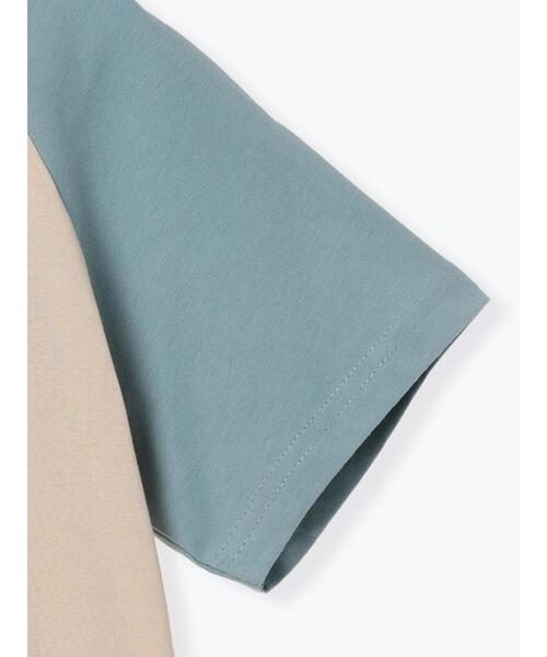 Samansa Mos2 Lagom(サマンサモスモスラーゴム)の「【吸水速乾】オーガニックコットン配色ラグランTシャツ(Tシャツ/カットソー・キッズ・ブルー/ベージュ・130/120/110/100/95)」の6枚目の写真