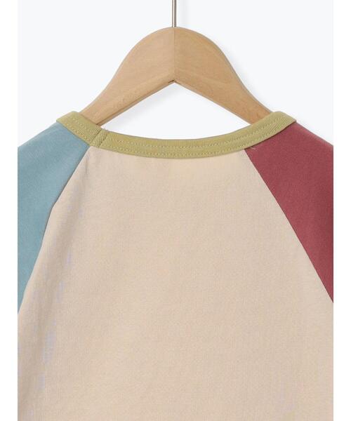 Samansa Mos2 Lagom(サマンサモスモスラーゴム)の「【吸水速乾】オーガニックコットン配色ラグランTシャツ(Tシャツ/カットソー・キッズ・ブルー/ベージュ・130/120/110/100/95)」の8枚目の写真