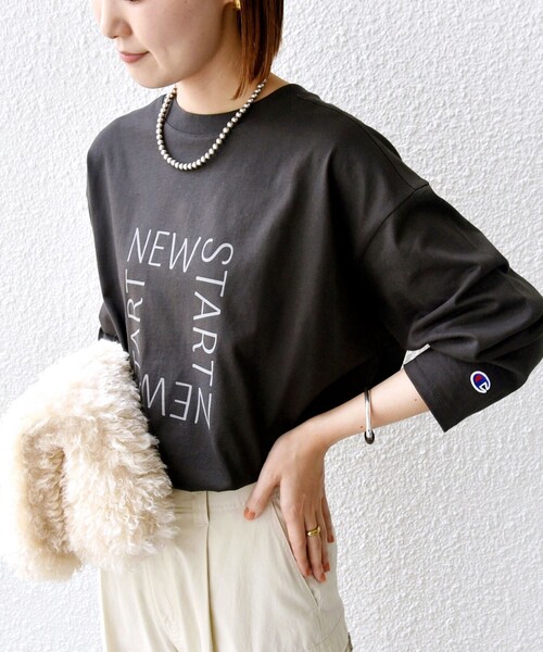 【セール】【SHIPS別注】Champion: ロング スリーブ TEE（Tシャツ/カットソー）｜Champion（チャンピオン）