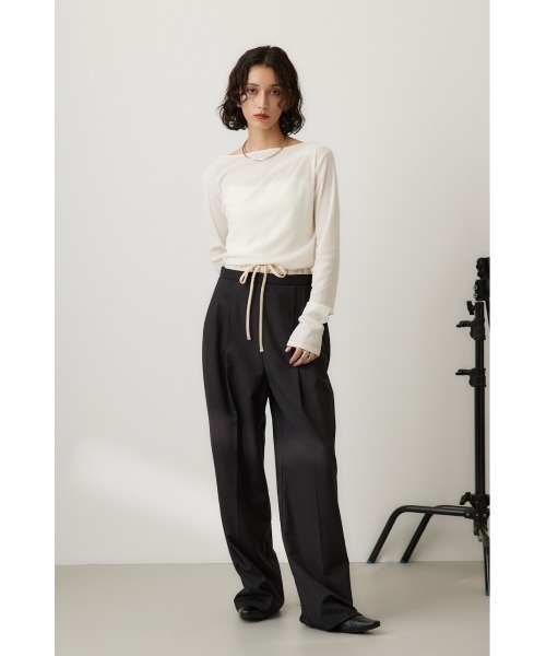 crie conforto(クリーコンフォルト)の「シアーベロアライクトップス(Tシャツ/カットソー・レディース・グレー/アイボリー/ブラウン・FREE)」の6枚目の写真