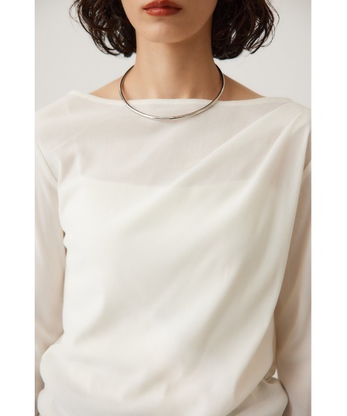 crie conforto(クリーコンフォルト)の「シアーベロアライクトップス(Tシャツ/カットソー・レディース・グレー/アイボリー/ブラウン・FREE)」の10枚目の写真