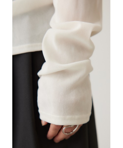 crie conforto(クリーコンフォルト)の「シアーベロアライクトップス(Tシャツ/カットソー・レディース・グレー/アイボリー/ブラウン・FREE)」の12枚目の写真