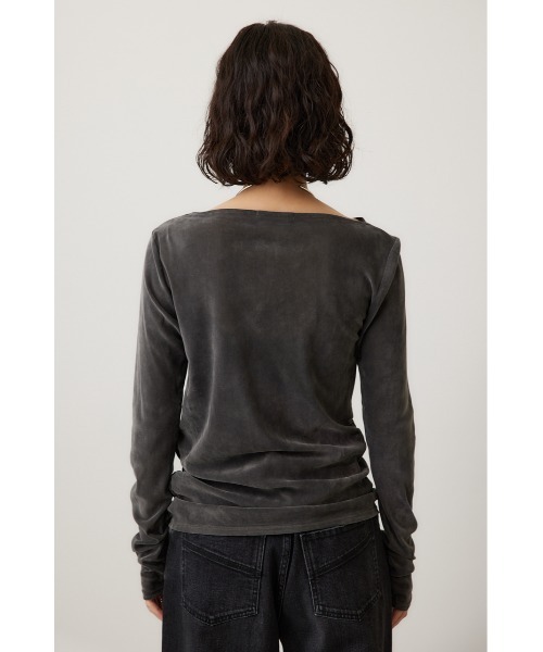 crie conforto(クリーコンフォルト)の「シアーベロアライクトップス(Tシャツ/カットソー・レディース・グレー/アイボリー/ブラウン・FREE)」の20枚目の写真