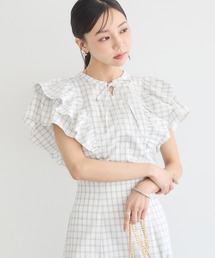 earth music&ecology | フリルチェックブラウス(シャツ/ブラウス)