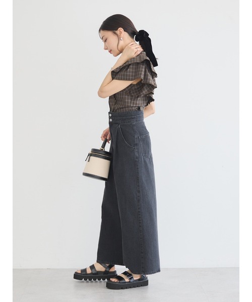 earth music&ecology(アースミュージックアンドエコロジー)の「フリルチェックブラウス(シャツ/ブラウス・レディース・オフホワイト/ダークブラウン・FREE)」の19枚目の写真