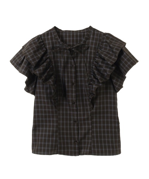 earth music&ecology(アースミュージックアンドエコロジー)の「フリルチェックブラウス(シャツ/ブラウス・レディース・オフホワイト/ダークブラウン・FREE)」の21枚目の写真