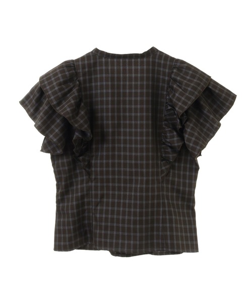 earth music&ecology(アースミュージックアンドエコロジー)の「フリルチェックブラウス(シャツ/ブラウス・レディース・オフホワイト/ダークブラウン・FREE)」の22枚目の写真