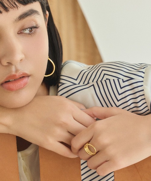 2点まとめ　バンブーリング　グラデーションベネチアンブレス CENE 指輪 リング 「CENE」セネ/ハンギングフープリング