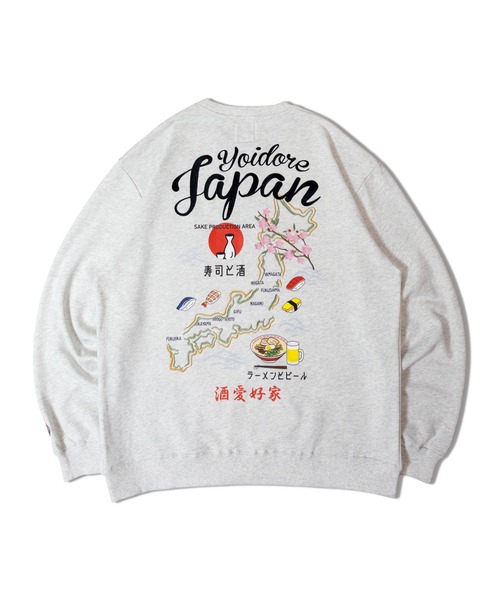 JACKROSE（ジャックローズ）の「YOIDORE JAPAN 寿司酒ｸﾙｰﾈｯｸ（スウェット・メンズ・ホワイト/ブラック・M/L/XL）」の4枚目の写真
