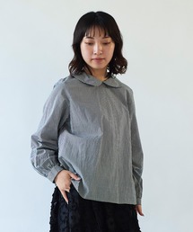 bulle de savon - ZOZO別注　ストライプ　四つ子ボタンブラウス bulle de savon（ビュルデサボン）の「【別注】ストライプ 四つ