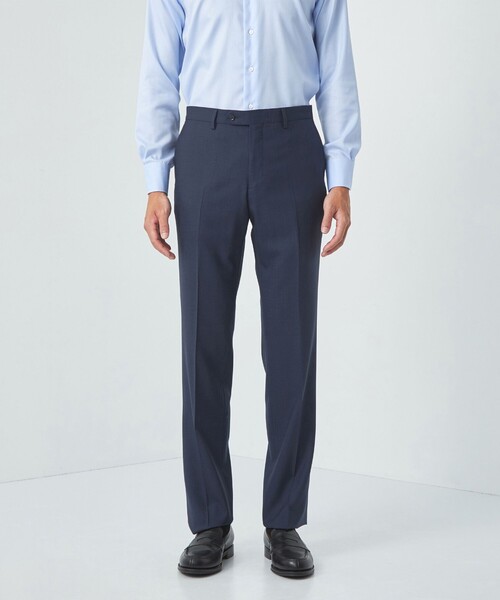 green label relaxing（グリーンレーベルリラクシング）の「GLR CLOTH マイクロデザイン スリム スーツパンツ -防シワ-（スーツパンツ・メンズ・ネイビー/ダークグレー・76/80/84/88/92/72）」の7枚目の写真