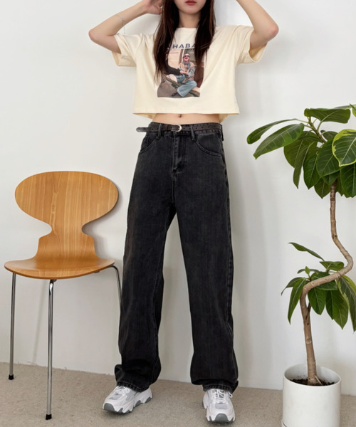 Good Riddance(グッドリダンス)の「ベーシック ワイドルーズ デニムパンツ(デニムパンツ・レディース・ライトブルー/ブラック/ブルー・L/M)」の20枚目の写真