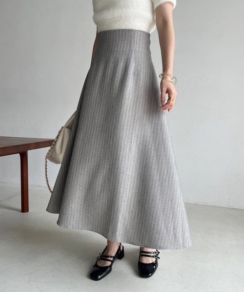 サイズ調整可/バックジップフレアスカート/WEB限定（スカート）｜one