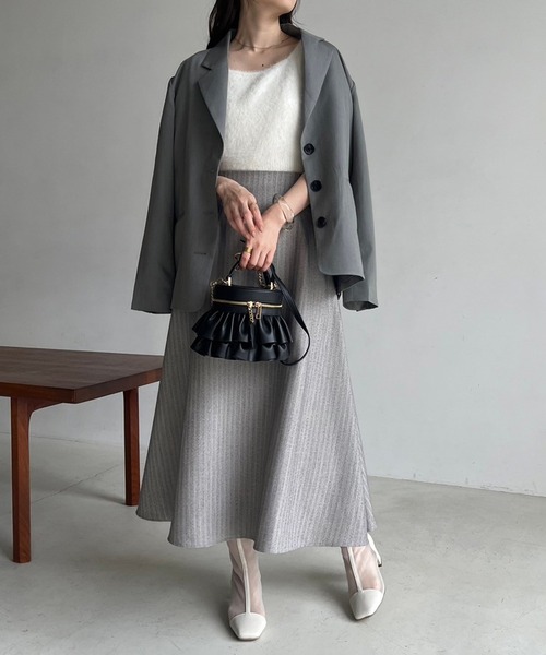 サイズ調整可/バックジップフレアスカート/WEB限定（スカート）｜one