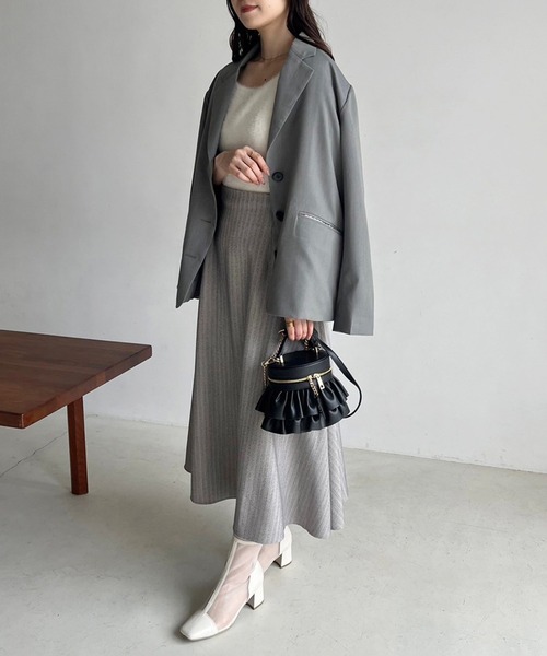 one after another NICE CLAUP（ワンアフターアナザーナイスクラップ）の「サイズ調整可/バックジップフレアスカート/WEB限定（スカート・レディース・グレー系その他/ブラウン系その他/ブラック・SMALL/MEDIUM/LARGE）」の13枚目の写真