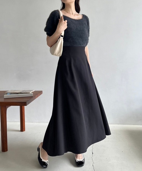 one after another NICE CLAUP（ワンアフターアナザーナイスクラップ）の「サイズ調整可/バックジップフレアスカート/WEB限定（スカート・レディース・グレー系その他/ブラウン系その他/ブラック・SMALL/MEDIUM/LARGE）」の6枚目の写真