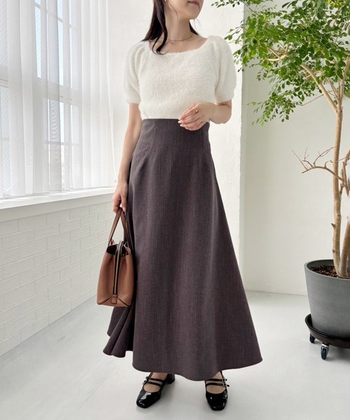 one after another NICE CLAUP（ワンアフターアナザーナイスクラップ）の「サイズ調整可/バックジップフレアスカート/WEB限定（スカート・レディース・グレー系その他/ブラウン系その他/ブラック・SMALL/MEDIUM/LARGE）」の9枚目の写真