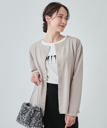 SHOO・LA・RUE | ◆【洗える】ドットボタンがアクセント 着こなし色々クルーネックカーディガン(カーディガン/ボレロ)