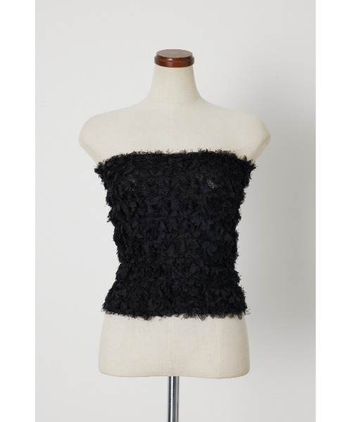 PROVOKE （プロヴォーク）の「ペタルモチーフベアトップ（チューブトップ・レディース・ブラック/ホワイト・FREE）」の2枚目の写真