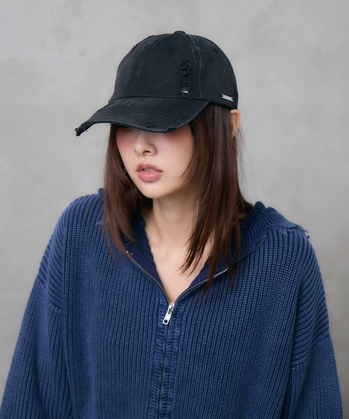 ENVYM(アンビー)の「ダメージピグメントキャップ(キャップ・レディース・ブラック・FREE)」の3枚目の写真