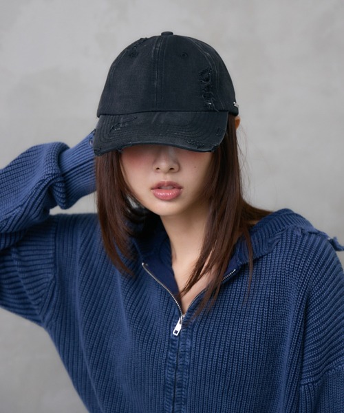 ENVYM(アンビー)の「ダメージピグメントキャップ(キャップ・レディース・ブラック・FREE)」の4枚目の写真
