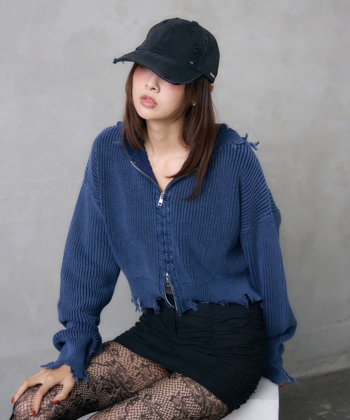 ENVYM(アンビー)の「ダメージピグメントキャップ(キャップ・レディース・ブラック・FREE)」の5枚目の写真