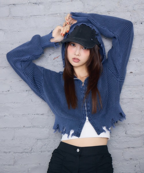 ENVYM(アンビー)の「ダメージピグメントキャップ(キャップ・レディース・ブラック・FREE)」の6枚目の写真