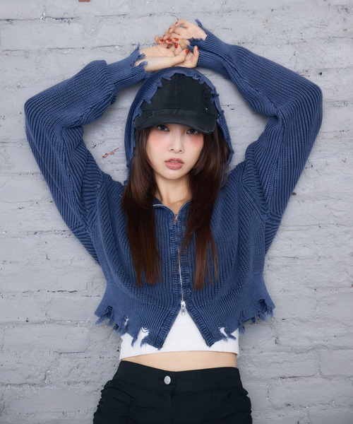 ENVYM(アンビー)の「ダメージピグメントキャップ(キャップ・レディース・ブラック・FREE)」の7枚目の写真